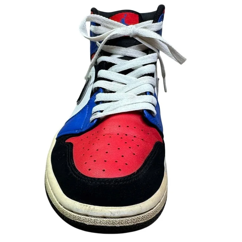 Nike Air Jordan 1 Mid Top 3 Men 8.5 Red‎ Blue Retro Basketball 554724-124